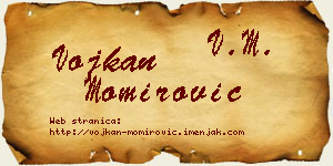 Vojkan Momirović vizit kartica